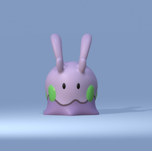 3D-printed Goomy Pokémon character model by PikArtChi, a 3D printing beginner project with a smooth, rounded design.