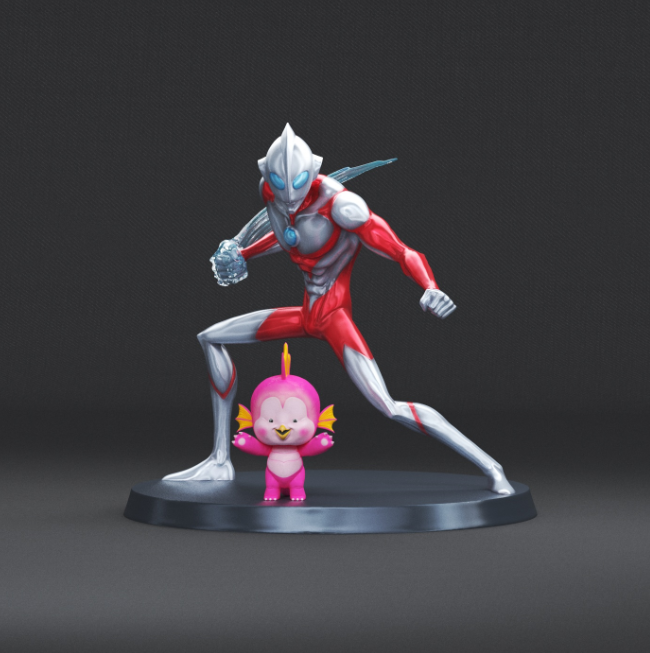 Ultraman Rising anime STL file with an action-packed pose for 3D printing enthusiasts.