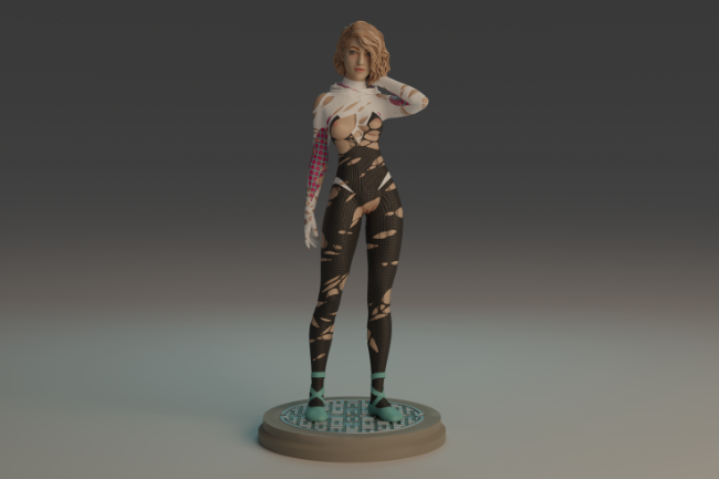 A detailed 3D model of Gwen Stacy, showcasing bold design and smooth craftsmanship. An essential addition to the best NSFW 3D prints collection. Designed by Grisy.
