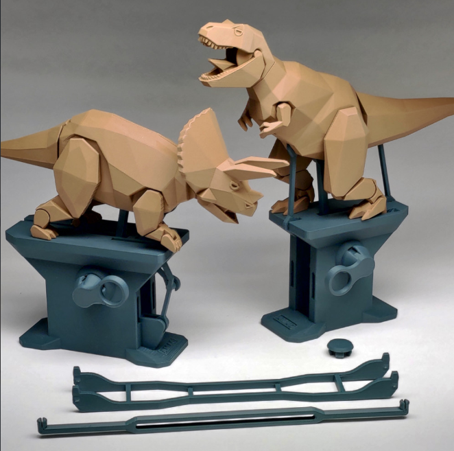 A cool 3D automata of Triceratops and T-rex.