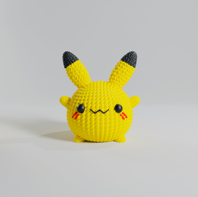 Cool 3D crochet model of cute Pikachu.