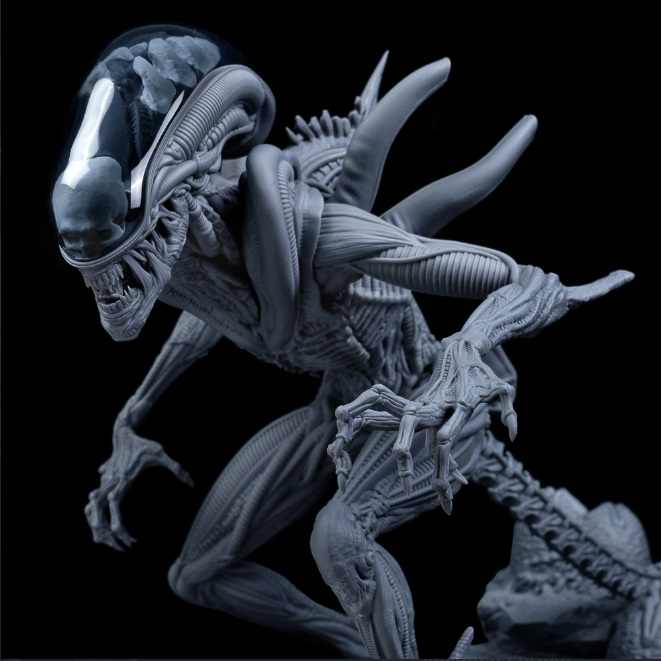 A cool 3D model of an alien.