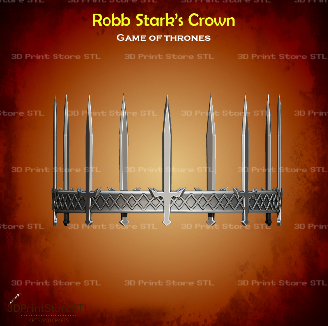 A stunning 3D crown of Rob Stark.