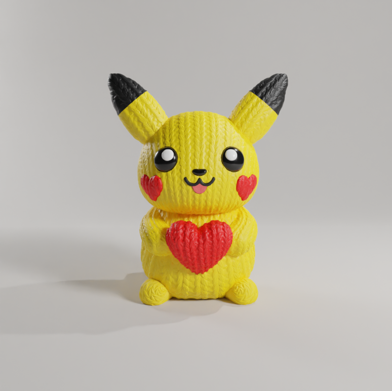 Cute Pikachu 3 printed model for valentines.
