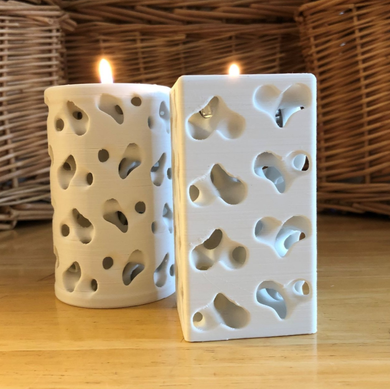 Cute 3D printed tealight holders.