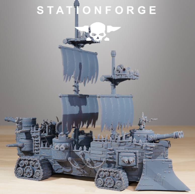 Battle-ready 3D pirate ship model