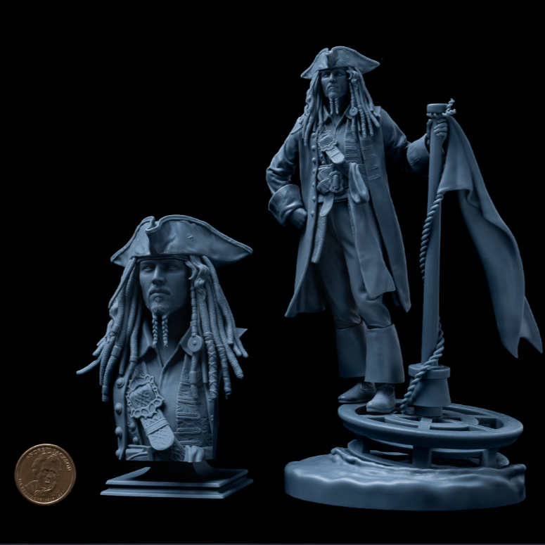 3D printed model of Jack Sparrow.