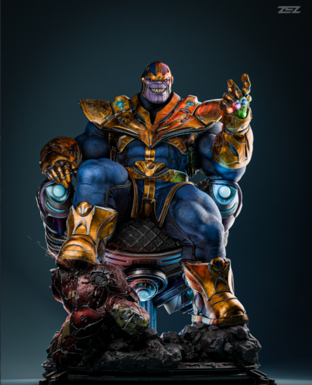 Pre-supported 3D model of Thanos.