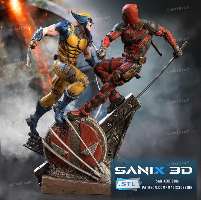 Best Pre-supported 3D models - Wolverine and Deadpool.