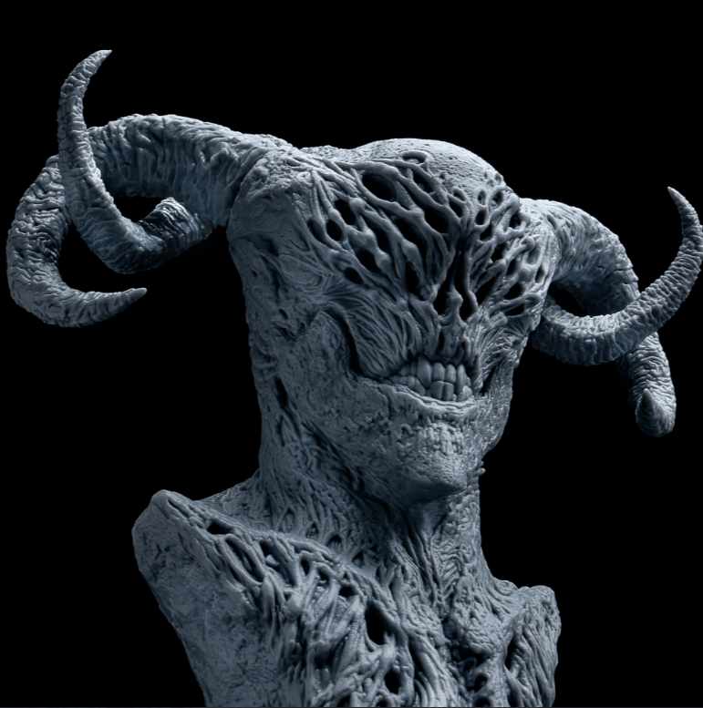 Best pre-supported 3D model of Demon bust.