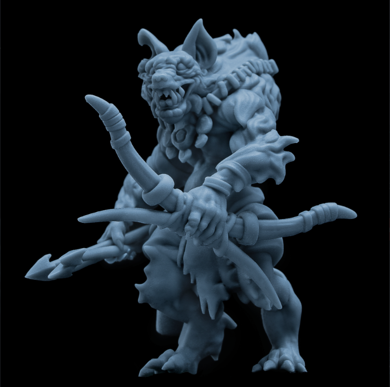 Presupported 3D model of the Gnoll Archer.