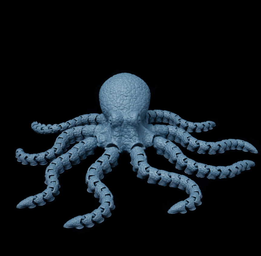 An articulated 3D print octopus.