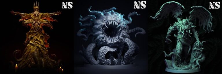 18 Cthulhu STL Files: Great Old Ones, Cultists & Cosmic Gods